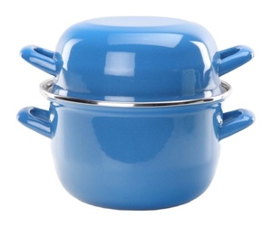 14cm-24cm White Custom Logo Eco-Friendly Enamel <strong>Mussel</strong> <strong>Pot</strong> with Two Handles European Design Cookware Set - Product Image 3