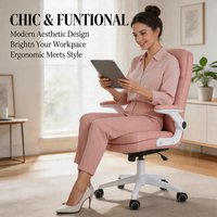 Chaise de bureau pour la maison et le bureau, chaise de direction ergonomique, réglable en hauteur, pivotante, design moderne, structure en bois, base en acier