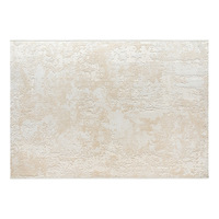 Tapis de salon moderne en polyester rayé de style nordique couleur crème, tissé à la machine, tapis de luxe léger pour chambre à coucher, chevet ou canapé