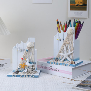 Portalápices de Estilo Mediterráneo Mystic Arts, Organizador de Escritorio con Temática Oceánica, Artesanía en Madera, Regalo - Product Image 3