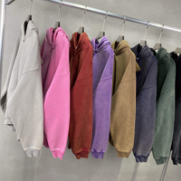 Sweat à capuche oversize zippé imperméable vintage délavé à l'acide, en molleton de coton et polyester 360 GSM, haute qualité, avec logo personnalisé, idéal pour l'hiver