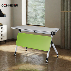 Moderne Verwijderbare Lange Strip Schrijf Bureau Eenvoudige <span class=keywords><strong>Computer</strong></span> Kantoor Conferentietafel Klapbare Training Tafels Stoelen Voor Appartement - Product Image 1