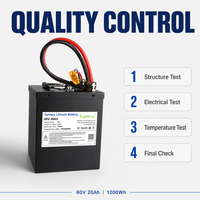 Custom Lithium Ion Battery Pack 60V 20Ah 1200Wh NCM Battery with Smart BMS for Electric Moped and Electric Motorcycle
