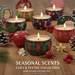 Gliway Vente en gros de 12 bougies parfumées multicolores en cire de soja, aromathérapie, thérapie curative, coffret cadeau de luxe - Product Image 2