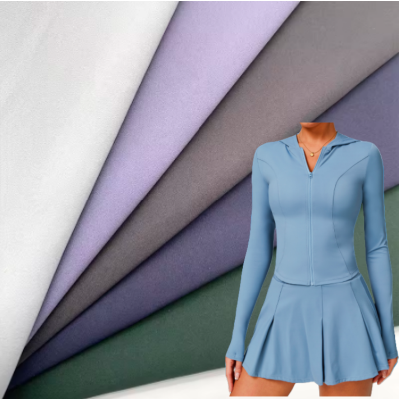 4 Way Stretch Cotton Like 73 Polyester 27 Spandex Superfine High Elastane Sports Wear Fabric with Moisture Wicking