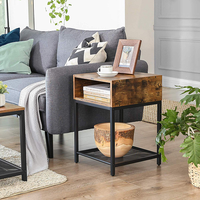 Table basse moderne en bois à 3 niveaux avec rangement pour salon, mobilier de maison - Vente en gros