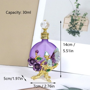 30ml breveté ange fée fleur métal bouteille de <span class=keywords><strong>parfum</strong></span> huile essentielle rechargeable Attar bouteilles en verre décoration de la maison cadeau 30230 - Product Image 5