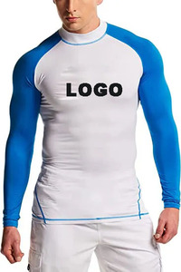 Vente en gros de chemises de protection imprimées sur mesure Peaux de base pour hommes Protection <span class=keywords><strong>UV</strong></span>/solaire UPF 50 + Manches longues Natation Surf Rash Guard - Product Image 2