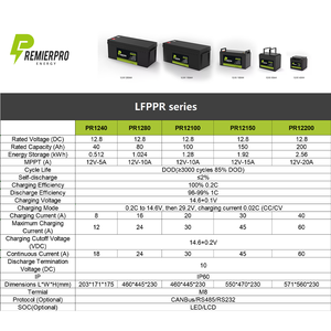 PREMIERPRO Batterie solaire rechargeable au lithium-phosphate 100Ah 24V Lifepo4 pack batterie - Product Image 3