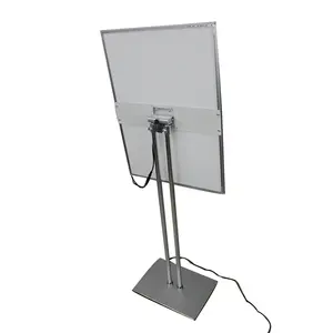 Easily Replace Advertising Display Picture Double Pole Floor Standing Led Poster Stand Ultra Thin Light Box