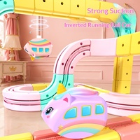 Circuit de Voiture Transformable Licorne Transfrontalier - Ensemble de Trois Pistes 40 Pièces en Plastique DIY Éducatif Anti-Gravité