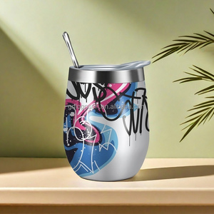 Tasse à café en vrac en acier inoxydable isolée <span class=keywords><strong>personnalisable</strong></span> avec paille <span class=keywords><strong>Thermos</strong></span> thermique personnalisé pour cocktail de vin - Product Image 1