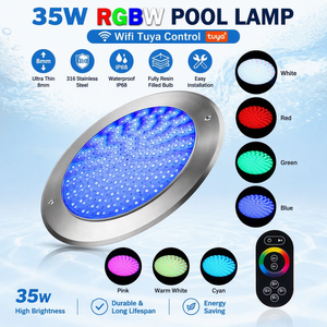 Lampe sous-marine plate et fine 35W RGBW 12V Wifi Tuya, remplie de résine 316SS, éclairage <span class=keywords><strong>LED</strong></span> pour <span class=keywords><strong>piscine</strong></span> - Product Image 1
