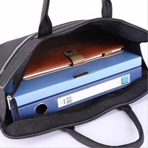 Sac à main pour ordinateur portable de haute qualité pour hommes et femmes, en tissu Oxford, portable, à double fermeture éclair, avec logo personnalisé, sac messager traditionnel pour le bureau. - Product Image 5