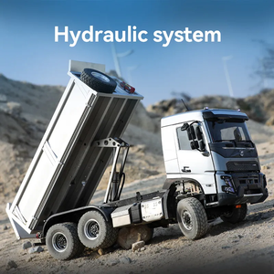 Camion RC Double E E115-003 1/14, modèle <span class=keywords><strong>de</strong></span> camion à benne hydraulique en métal, <span class=keywords><strong>engin</strong></span> <span class=keywords><strong>de</strong></span> construction télécommandé avec lumières et sons - Product Image 4