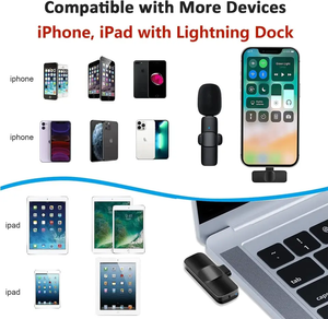 Micrófono Lavalier inalámbrico OEM ODM, sistema de micrófono de solapa K8 para grabación de vídeo Vlog para Android tipo C y reducción de ruido de iPhone - Product Image 6