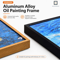 Cadre flottant personnalisé en alliage d'aluminium pour toile, peinture à l'huile, cadre photo en métal noir et or, cadre mural, OEM ODM