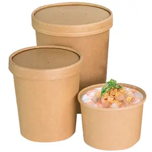 샐러드용 일회용 크래프트 싱글 종이 그릇 테이크 아웃 박스 직사각형 종이 식품 그릇 뚜껑 포함 용기 업자