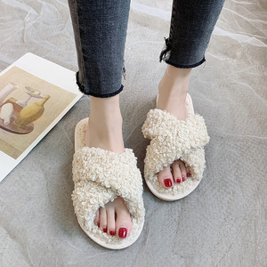 Pantofole da Donna Personalizzabili con Supporto Campione, Ciabatte Invernali in Finta Pelliccia Intrecciata, Pantofole in <span class=keywords><strong>Feltro</strong></span> Mongolo Arricciato, Scarpe Calde Antiscivolo da Interno - Product Image 3