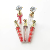 Vente en gros de gloss à lèvres minéral, emballage extérieur diamant, liquide mat, longue tenue, imperméable, OEM, étiquette privée, rouge à lèvres personnalisé