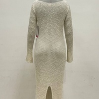 Pull en tricot pour femme Maura, fabrication OEM et ODM sur mesure, vêtements pour femme, robe en tricot moelleuse à manches longues
