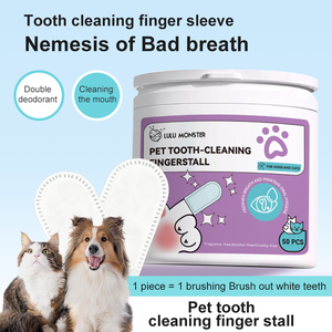 Lingettes pour <span class=keywords><strong>Brosse</strong></span> à Dents pour Animaux de Compagnie en Coton Écologique de Haute Qualité Soins Buco-Dentaires Doigt-Gant pour Chats et Chiens Nettoyage Dentaire - Product Image 5