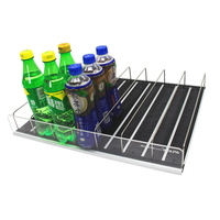 Système d'étagères à alimentation par gravité avec séparateurs, piste roulante FIFO à poussée automatique pour l'organisation des réfrigérateurs et congélateurs en magasin de détail