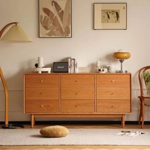 Nordic Solid Wood Nine Drawer <b>Chest</b> Bedroom Modern Japanese Style <b>Storage</b> Cabinet Living Room Entryway Dresser - Product Image 4