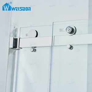 باب دش زجاجي مزدوج منزلق بدون إطار من الفولاذ المقاوم للصدأ مع زجاج مقوى عالي الجودة من ويسدون - Product Image 5