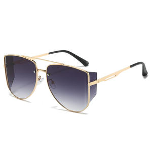Dégradé coucher de soleil néon carré Double faisceau métal cadre 2025 nouvelles lunettes de soleil en gros pour hommes et femmes Style chaud côté <span class=keywords><strong>lentille</strong></span> lunettes - Product Image 5