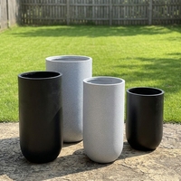 Pots à fleurs cylindriques en ciment de style nordique simple, pour jardin, sol, maison, contemporains, écologiques, légers, 2 tailles
