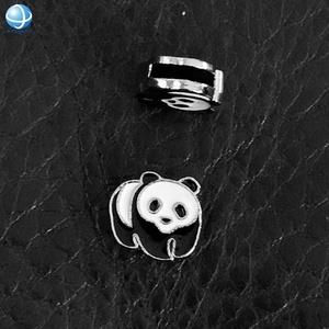 Breloques chinoises en métal strass, accessoires pour chaussures, forme de cœur, panda, bijoux décoratifs, 1 pièce - Product Image 5