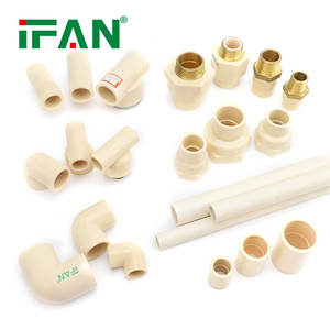 IFAN ASTM2846 Accesorio de CPVC de tamaño completo 1/2 "-3/4" PN16 Enchufe de rosca macho <span class=keywords><strong>crema</strong></span> Inserto de latón Accesorio de tubería de CPVC - Product Image 2
