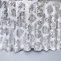 Schöne Mesh Lace Stoff Pailletten bestickte Design Tischdecke Overlay für die Hochzeit