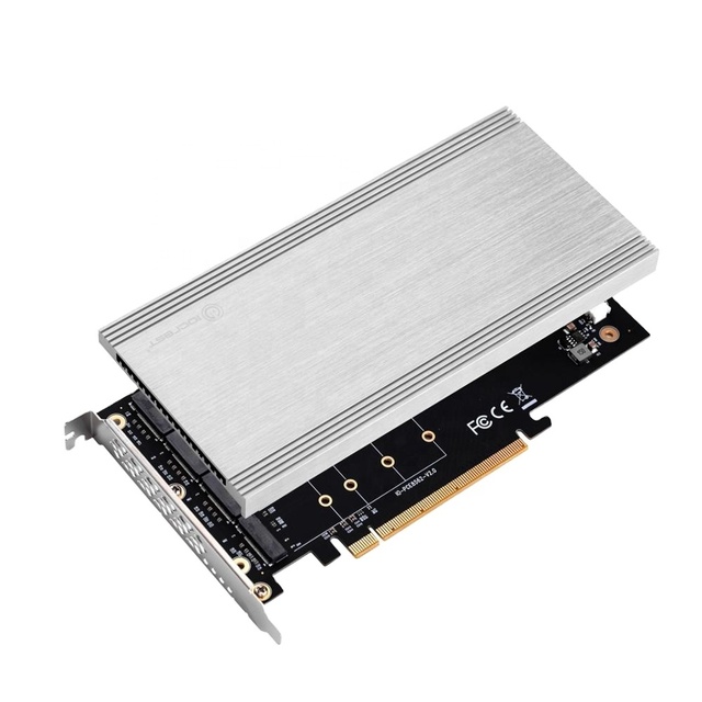 IOCREST 4 Ports M.2 NVMe Ports to PCIe 3.0 X16 Bifurcation Riser Controller Support Non-bifurcation Motherboard