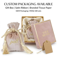Sac à cordon en velours gaufré personnalisé de luxe, pochette en velours doux haut de gamme pour accessoires de bijoux à pompons, emballage cadeau et rangement