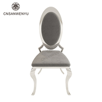 Chaises de salle à manger en acier inoxydable de couleur gris argenté, style nordique moderne et luxueux, pour banquets, mariages, hôtels, bars et événements