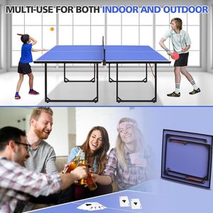 Iunnds xách tay ping pong bảng có thể gập lại 6ft Midsize Bảng bóng bàn thiết lập cho trong nhà ngoài trời Trò chơi lắp ráp nhanh chóng - Product Image 6