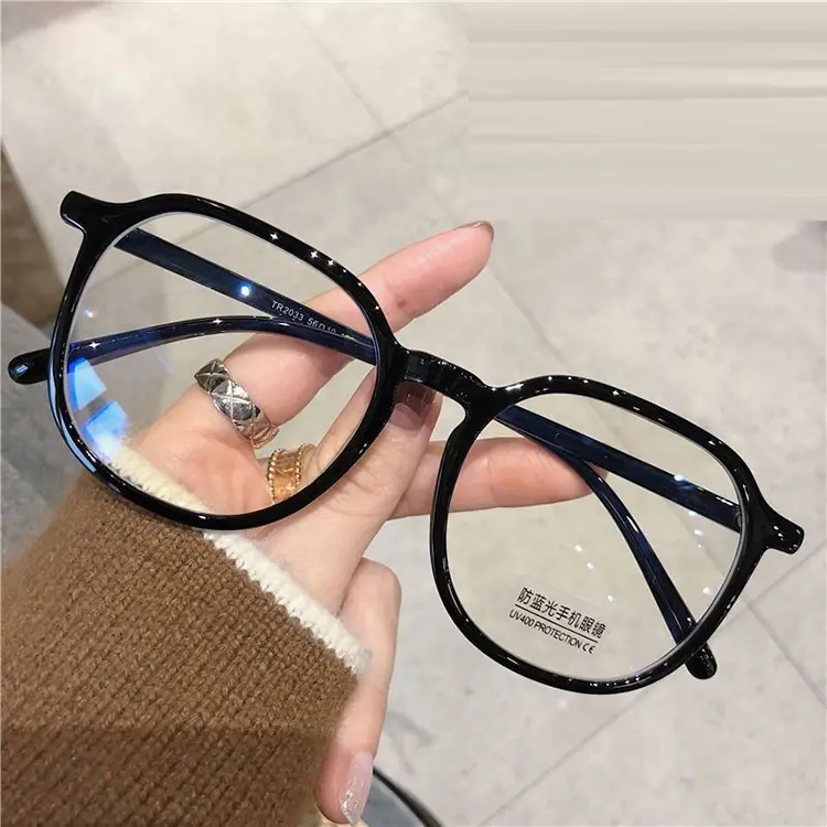 Fashion Blue Light Blocking Glasses Frames Large Round Optical Eyewear Eyeglasses Frame