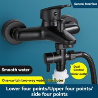 Distributeur d'eau en cuivre à ouverture rapide, anti-fuite, vanne de conversion de douche à trois voies, une entrée deux sorties, design minimaliste moderne