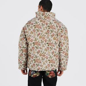 Veste matelassée personnalisée pour homme, chaude pour l'hiver, à col montant zippé, en coton tapisserie et tissu toile, style décontracté, tissée, coupe régulière - Product Image 5