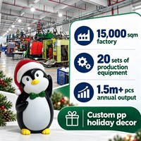 Ornement pingouin en PP avec bonnet de Père Noël, accent décoratif de table pour les fêtes, pour salon, armoire, bureau, étagère et merchandising en magasin
