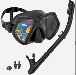 <span class=keywords><strong>Masque</strong></span> de plongée <span class=keywords><strong>Masque</strong></span> de snorkeling panoramique à 180° Flottant Haute définition Anti-buée Étanche Durable Verre trempé Silicone - Product Image 1