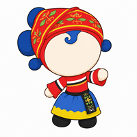 Vêtements de poupée mascotte en peluche de style ethnique personnalisé, avec foulard brodé, chemisier et jupe, pour habillage de jouets en peluche de personnages culturels