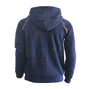 Sweats à capuche pour hommes 100% coton avec fermeture à glissière complète motif solide technique de teinture unie pour la mode d'hiver en plein air - Product Image 2
