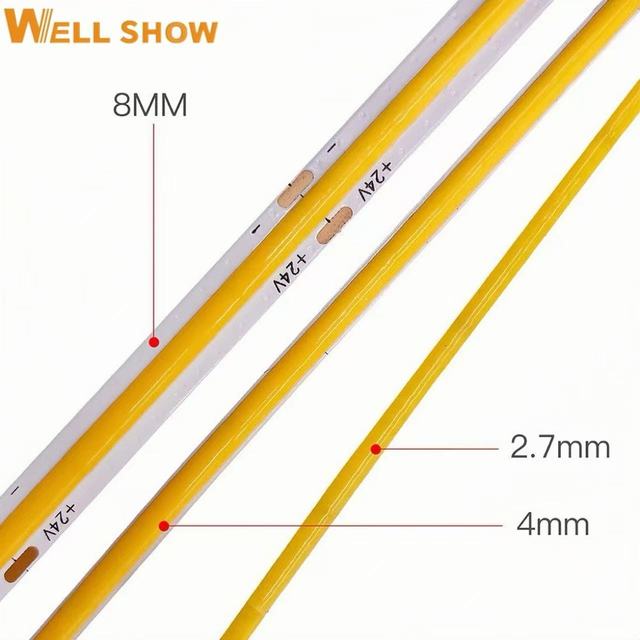 Flexible Copper COB LED Strip Lights for Decoration Warm White Waterproof DC12V IP65 Dimmable High CRI 95 3-Year Warranty