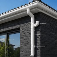 Système de gouttière d'eau de pluie en PVC blanc écologique au design moderne, raccord coudé pour gouttière, drain de toit pour hôtel et villa