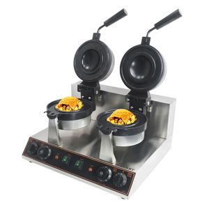New Commercial Stainless Steel UFO Burger Maker Touch Control <b>Timer</b> Nonstick Electric Waffle Ice Cream Filling Press for - Product Image 1
