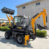 Escavatore Caricatore KUUGAO Usato in Vendita, Attrezzatura Agricola e da Costruzione, Motore Diesel 4WD, Pompa ad Alta Potenza, Mini Escavatore per Fattoria