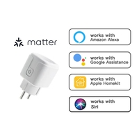Prise intelligente Wi-Fi Matter HomeKit avec contrôle à distance via application, compatible Alexa et Google Home, 16A IP21